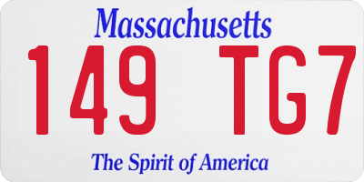 MA license plate 149TG7
