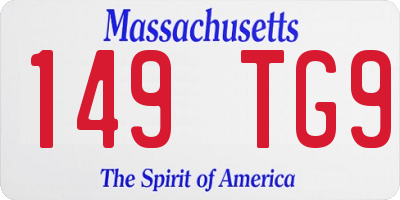 MA license plate 149TG9