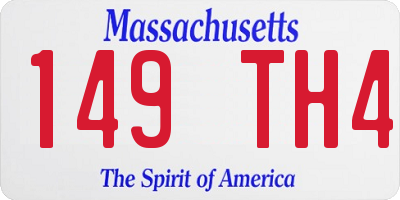 MA license plate 149TH4