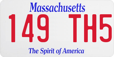 MA license plate 149TH5