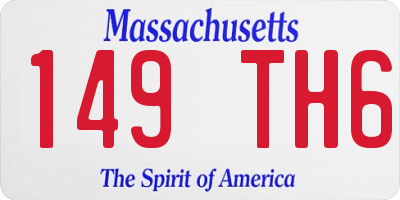 MA license plate 149TH6