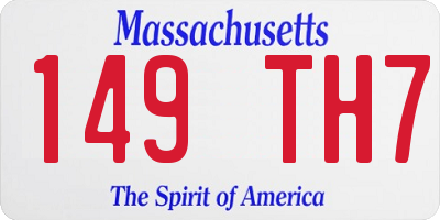 MA license plate 149TH7