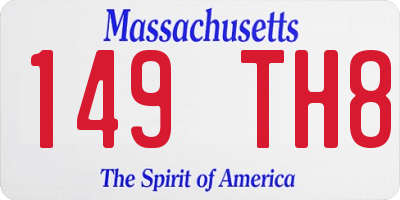 MA license plate 149TH8