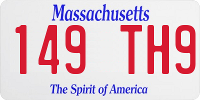 MA license plate 149TH9