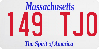 MA license plate 149TJ0