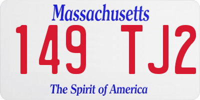 MA license plate 149TJ2