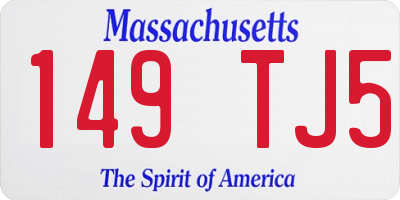 MA license plate 149TJ5