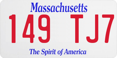 MA license plate 149TJ7