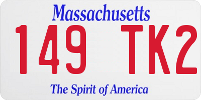 MA license plate 149TK2