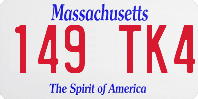 MA license plate 149TK4