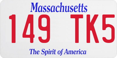 MA license plate 149TK5