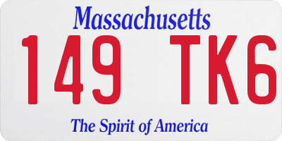 MA license plate 149TK6