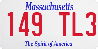 MA license plate 149TL3