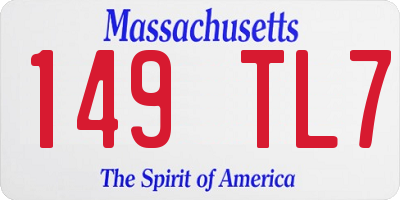 MA license plate 149TL7