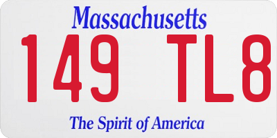 MA license plate 149TL8