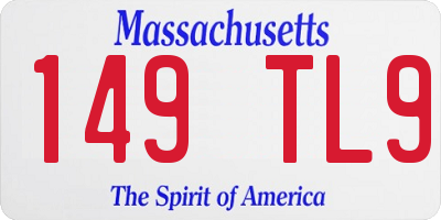 MA license plate 149TL9