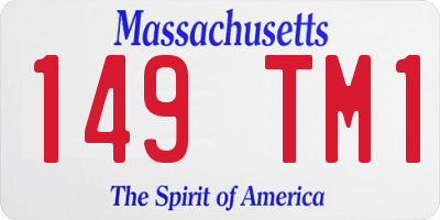 MA license plate 149TM1
