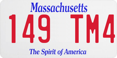 MA license plate 149TM4