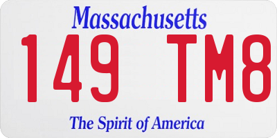 MA license plate 149TM8