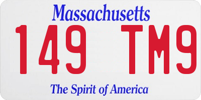 MA license plate 149TM9