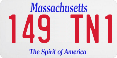 MA license plate 149TN1