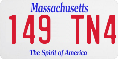 MA license plate 149TN4