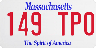 MA license plate 149TP0