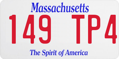 MA license plate 149TP4