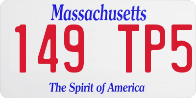 MA license plate 149TP5