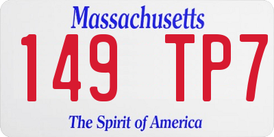 MA license plate 149TP7