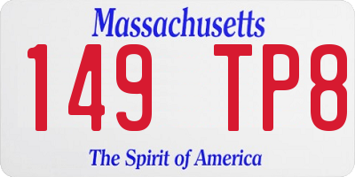 MA license plate 149TP8