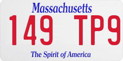 MA license plate 149TP9