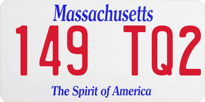 MA license plate 149TQ2