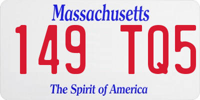 MA license plate 149TQ5