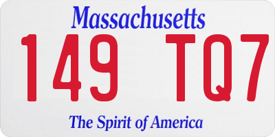 MA license plate 149TQ7