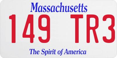 MA license plate 149TR3