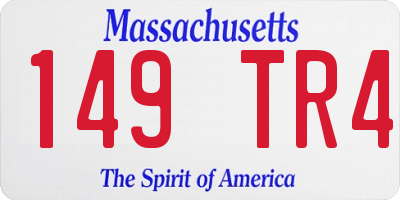 MA license plate 149TR4