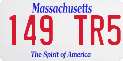 MA license plate 149TR5