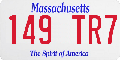 MA license plate 149TR7
