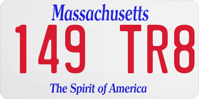 MA license plate 149TR8