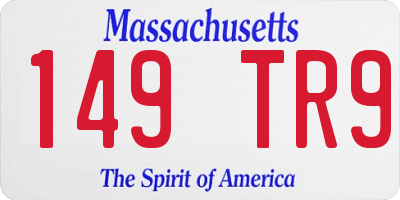MA license plate 149TR9