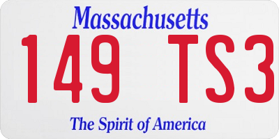 MA license plate 149TS3