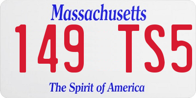 MA license plate 149TS5