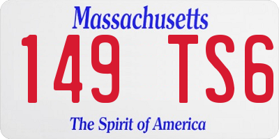 MA license plate 149TS6