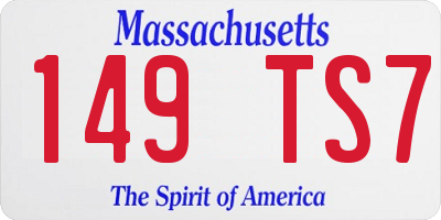 MA license plate 149TS7