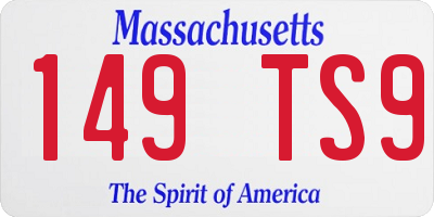 MA license plate 149TS9