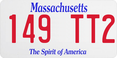MA license plate 149TT2