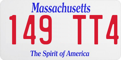 MA license plate 149TT4