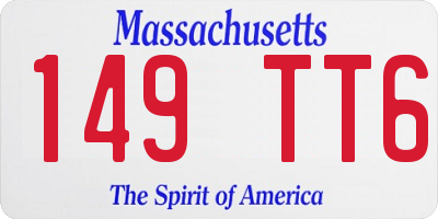 MA license plate 149TT6