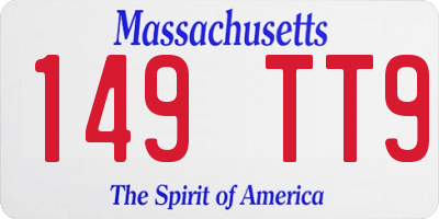 MA license plate 149TT9